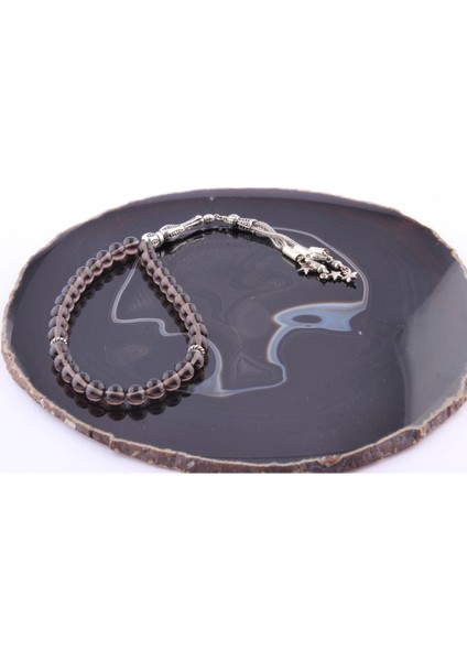 Doğal Dumanlı Kuvars Tesbih, Kahverengi, Sertifikalı, Zarif ve Şık Takı Parçası fiyatları