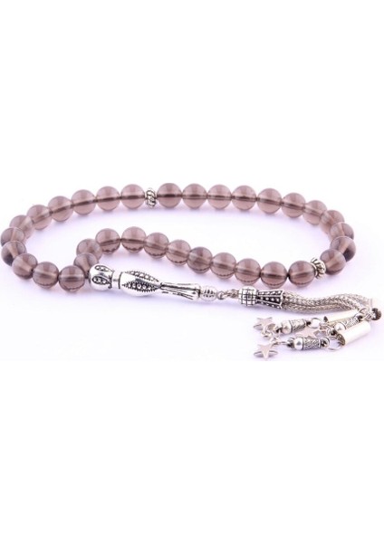 Doğal Dumanlı Kuvars Tesbih, Kahverengi, Sertifikalı, Zarif ve Şık Takı Parçası modelleri