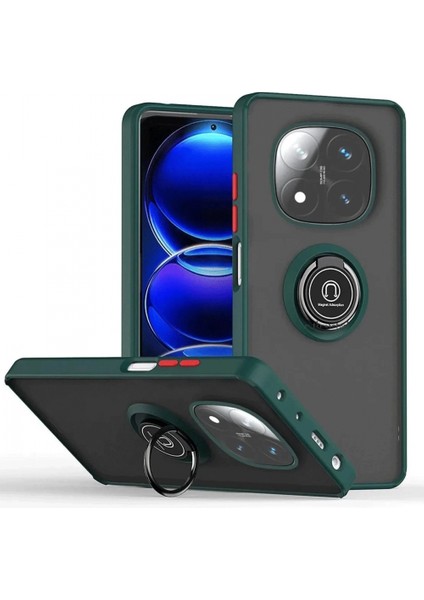 Xiaomi Redmi Note 14 Pro 4g Kılıf Montreal Yüzüklü Silikon Kapak - Yeşil