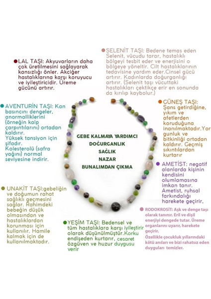 Renkli Doğal Taş Kolye, Sağlıklı Enerjiler ve Şık Tasarım ile Dikkat Çeker