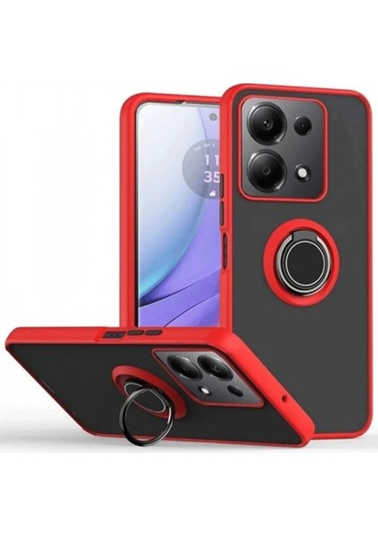 Xiaomi Redmi Note 13 Pro 5g Kılıf Montreal Yüzüklü Silikon Kapak - Kırmızı