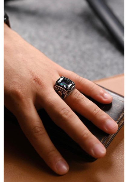 Renkli El Işçiliği 925 Ayar Gümüş Yüzük, Şık ve Zarif Tasarım modelleri