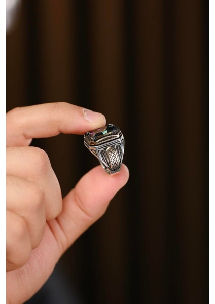 Renkli El Işçiliği 925 Ayar Gümüş Yüzük, Şık ve Zarif Tasarım fırsatları