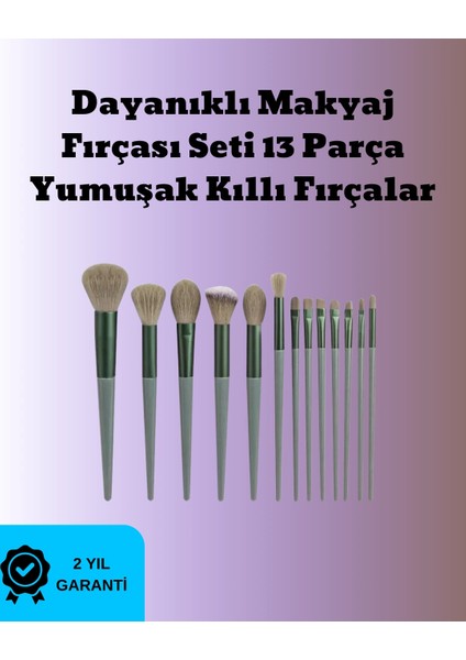 Toz ve Krem Ürünler Için Güçlü Tutucu Yumuşak Kıllı Makyaj Fırça Takımı 13 Parça