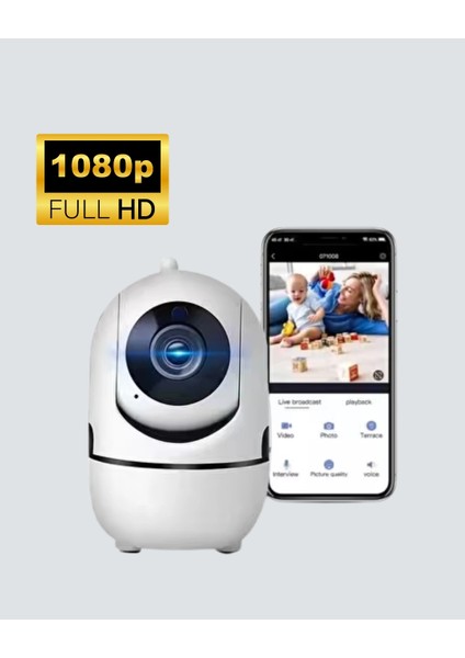 360° Dönen Akıllı Wifi Kamera – Uzaktan Kontrol ve Iki Yönlü Ses Özellikli fırsatları