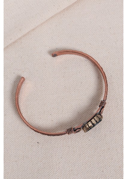 El Yapımı Obsidyen Taşlı Saf Bakır Şık Bilezik fiyatları