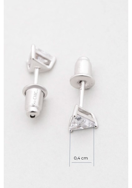 Parlak Beyaz Taşlı 18 Ayar Altın Kaplama Gümüş Tek Taş Küpe fiyatları