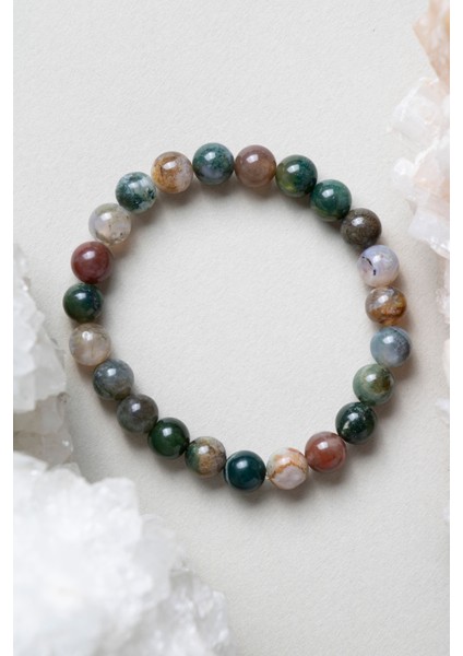 Çok Renkli Doğal Taş Akik Bileklik 8 Mm, Sağlıklı ve Şık Takı Seçeneği fiyatları