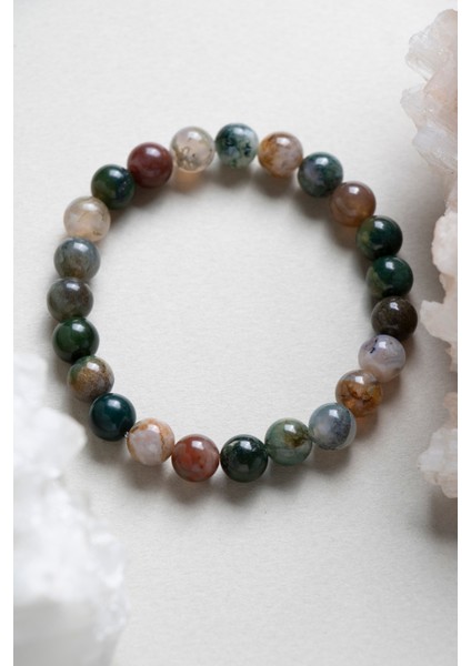 Çok Renkli Doğal Taş Akik Bileklik 8 Mm, Sağlıklı ve Şık Takı Seçeneği fırsatları