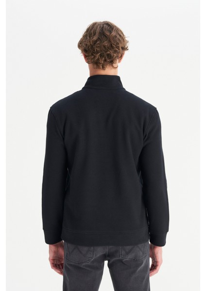 Pamuklu Regular Fit Dik Yaka Fermuarlı Selanik Örgü Sweatshirt indirimleri