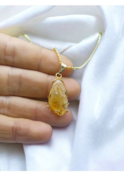 Sitrin Ham Altın Kaplama Kolye Ucu - Şık ve Özgün Takı Parçası fiyatları