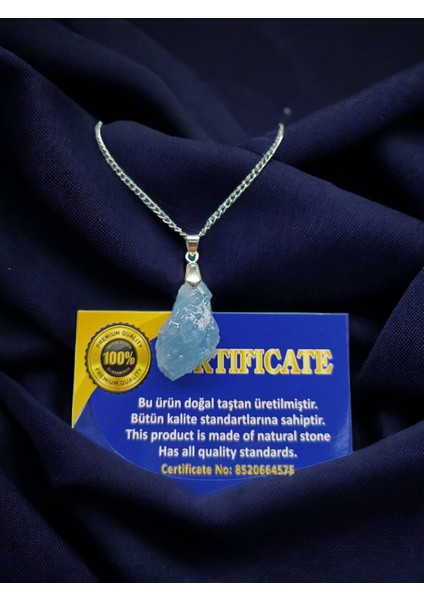 Mavi Akuamarin Ham Kolye Ucu, Sertifikalı, Orijinal, Zarif ve Şık Tasarım fiyatları