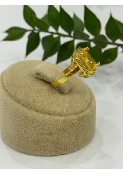 Parlak Sarı Doğal Taşlı Gümüş Yüzük, Şık ve Özgün Tasarım, Zarif Aksesuar. fiyatları