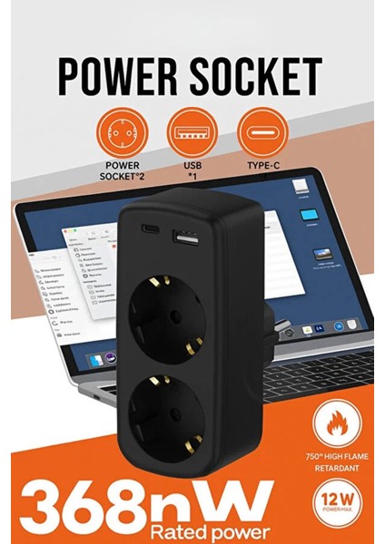 Çoklu Priz Yüksek Gerilim Korumalı 2’li Priz 1xusb 1xtype-C Çıkışlı Grup Priz Çoğaltıcı modelleri