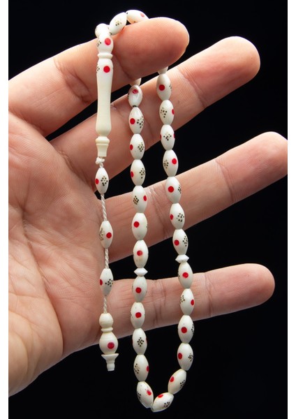 Kırmızı Mineli Arpa Kesim Tesbih, Erkek Için Şık ve Özel Tasarım