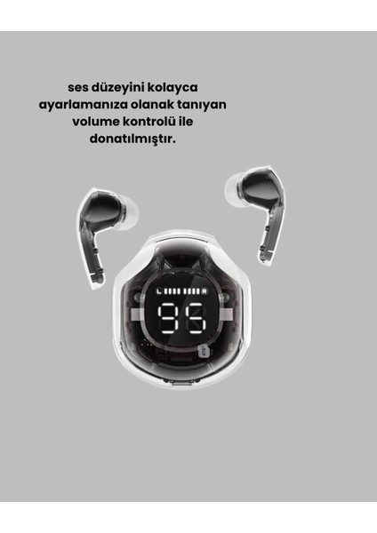 Bluetooth 5.3 Kablosuz Kulaklık 30MM Sürücü LED Ekranlı Mikrofonlu indirimleri