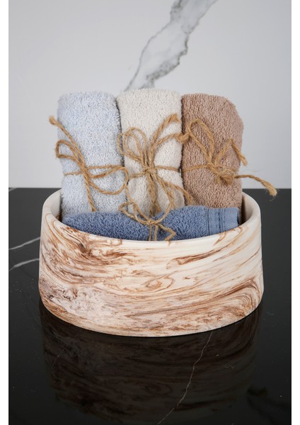 Mermer Desenli Çok Amaçlı Dekoratif Beton Kase ve Organizer Tabak Gri