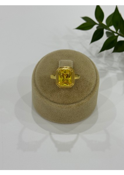 Parlak Sarı Doğal Taşlı Gümüş Yüzük, Şık ve Özgün Tasarım, Zarif Aksesuar. modelleri