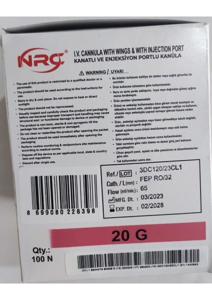 Pembe 20G Intraket Piercing Delim Iğnesi Branül 100 Adet fırsatları