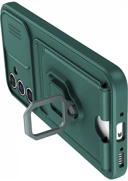 Samsung Galaxy A36 Kılıf Zuma Kartvizitli Yüzüklü Silikon - Yeşil modelleri