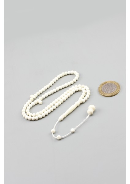 Minik Avuç Içi 99 Luk Kemik Dua Namaz Tesbihi, Beyaz Renk, 4mm Boyut fiyatları