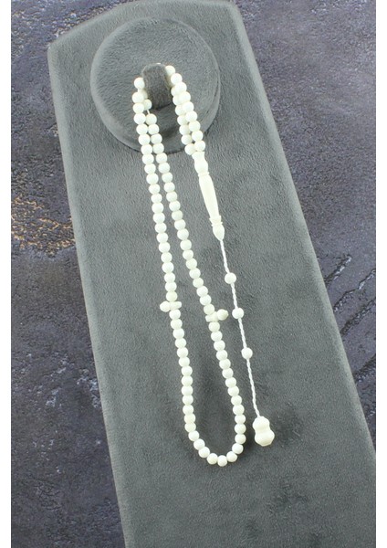 Minik Avuç Içi 99 Luk Kemik Dua Namaz Tesbihi, Beyaz Renk, 4mm Boyut fırsatları