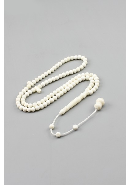 Minik Avuç Içi 99 Luk Kemik Dua Namaz Tesbihi, Beyaz Renk, 4mm Boyut indirimleri