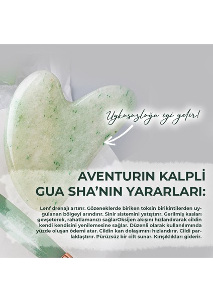 Yeşil Taşlı Masaj Seti, Doğal Taş Roller ve Kalpli Gua Sha, Şifa ve Güzellik.