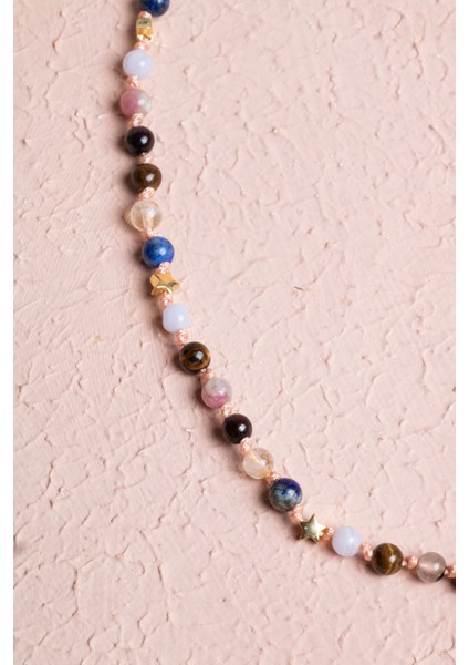 Yıldızlı Aslan Burcu Gümüş Doğal Taş Kolye, Renkli ve Şık Takı Seçeneği modelleri