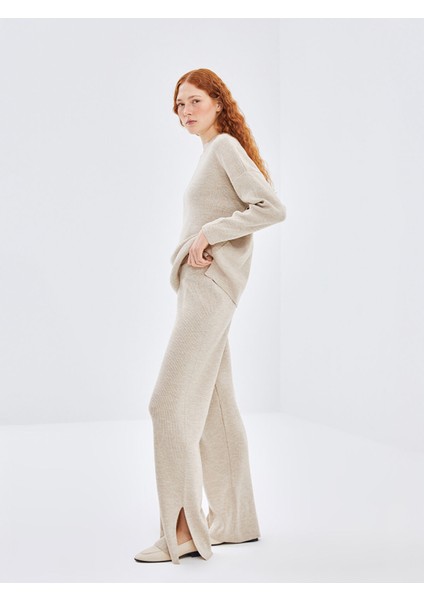Yeni Sezon Beli Lastikli Kadın Triko Pantolon