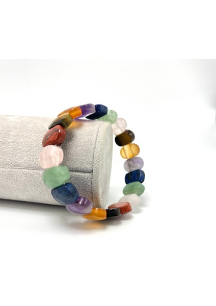 Renkli Doğal Taş Çakra Bileklik, Sertifikalı, Enerji Dolu Takı