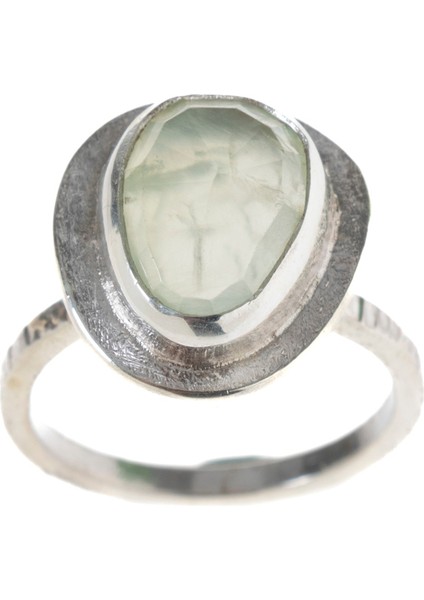 Yeşil Florit Doğal Taş 925 Ayar Gümüş Şık Yüzük fırsatları