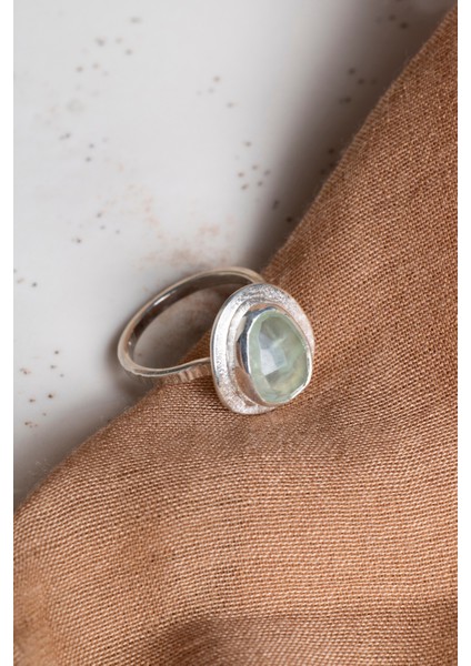 Yeşil Florit Doğal Taş 925 Ayar Gümüş Şık Yüzük