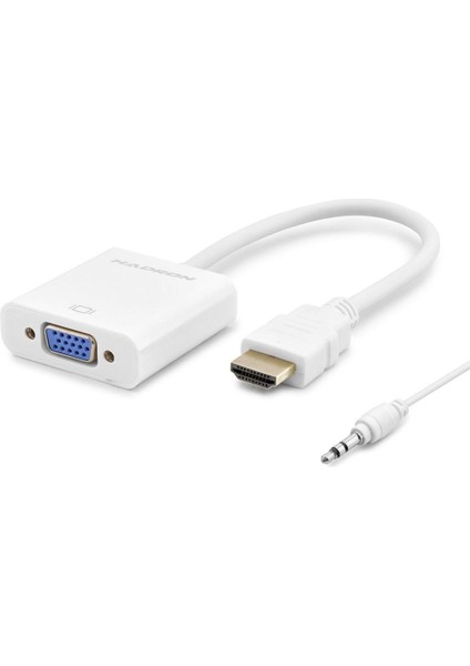 Hdmı To VGA F Çevirici 1080P + Audıo Beyaz HDX2019
