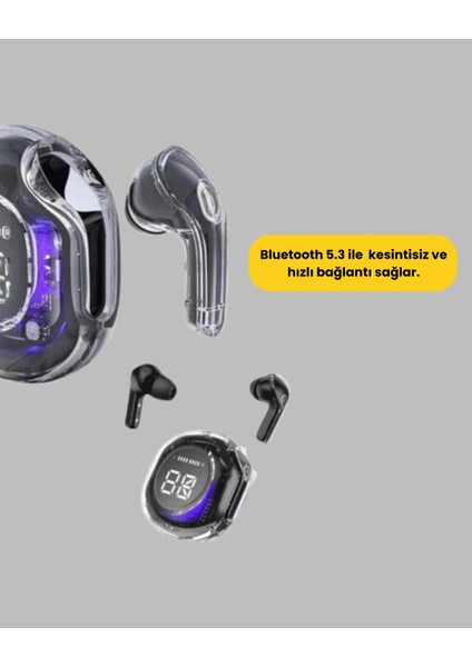 Bluetooth 5.3 Kablosuz Kulaklık 30MM Sürücü LED Ekranlı Mikrofonlu modelleri