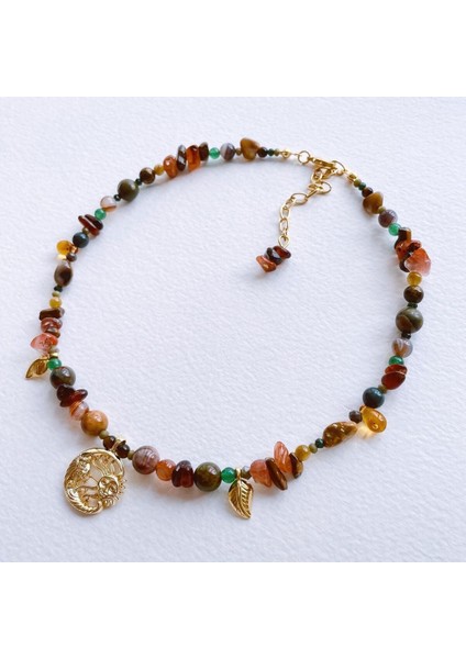 Renkli Sonbahar Kolyesi, Şık ve Canlı Takı, Zarif Aksesuar indirimleri