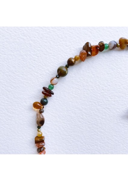 Renkli Sonbahar Kolyesi, Şık ve Canlı Takı, Zarif Aksesuar