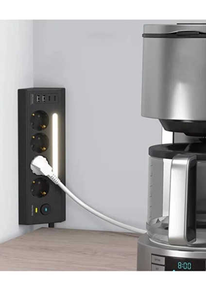 LP764 Çoklu Gece Lambalı Priz Yüksek Gerilim Korumalı 4’lü Priz 2xusb 2xtype-C Çıkışlı Grup Priz Çoğaltıcı modelleri