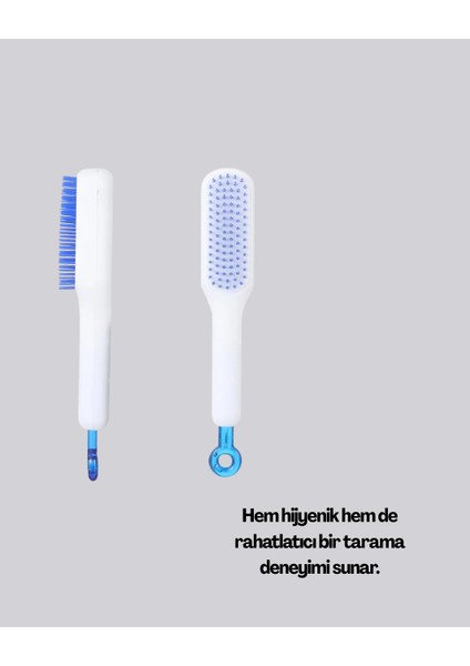 Kendini Temizleyen Ergonomik Saç Tarağı – Abs Gövde, Silikon Diş modelleri