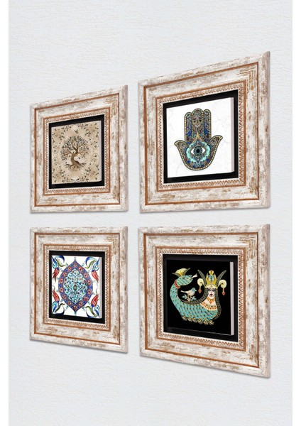 Çini ve Taş Detaylı, Kahverengi Duvar Dekoru, Sanatsal Tablo, Şahmeran ve Hayat Ağacı Motifli fiyatları