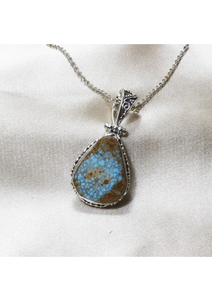 Gümüş Kolye Ucu, Turkuaz Taşı, Şık ve Zarif Takı Parçası, 4 gr