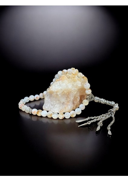 Sitrin Taşlı Doğal Tesbih, El Işçiliği, Şık ve Enerji Dolu Takı Aksesuarı fiyatları