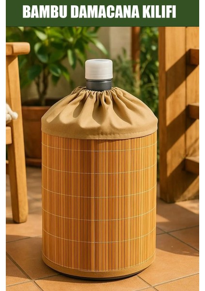 Doğal Bambu Hasır Damacana Kılıfı, Şık ve Estetik Su Sebili Kapak Örtüsü