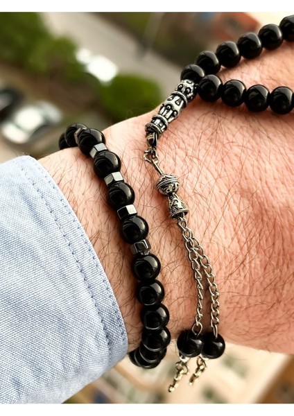 Erkekler Için Siyah Tespih ve Bileklik Seti, Şık ve Zarif Takım fiyatları