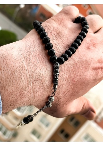 Erkekler Için Siyah Tespih ve Bileklik Seti, Şık ve Zarif Takım fırsatları