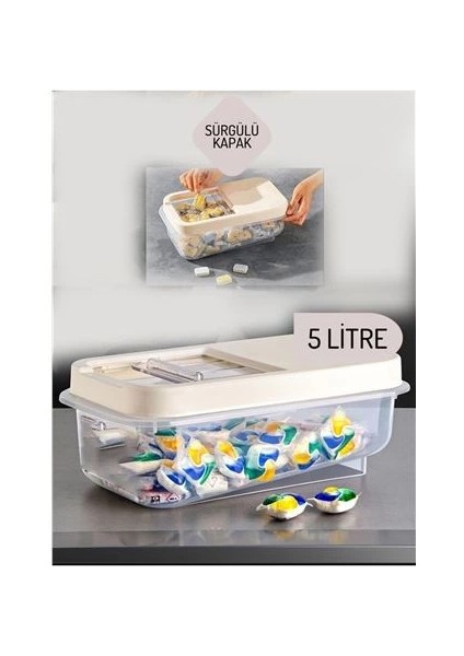 Bfs Reagan Tablet ve Deterjan Saklama Kutusu 5 Lt Krem