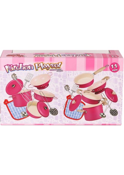 Bfs 3815-6A Emaye Tencere 11 Parça Pembe -Vardem Oyuncak modelleri