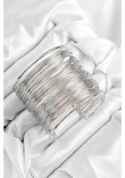 Bfs Pirinç Tel Sarma Model Gümüş Renk Kadın Bileklilk