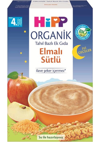 Bfs P Organik Iyi Geceler Elmalı Sütlü Tahıl Bazlı Ek Gıda 250 gr