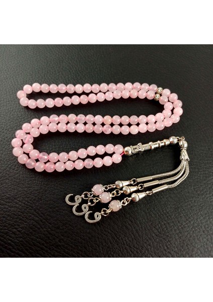 Pembe Kuvars 6mm Doğaltaş Tesbih, Dua ve Zikir Için, Zarif ve Şık Tasarım fiyatları